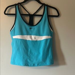 Nike Blue and White Sports Tank Top